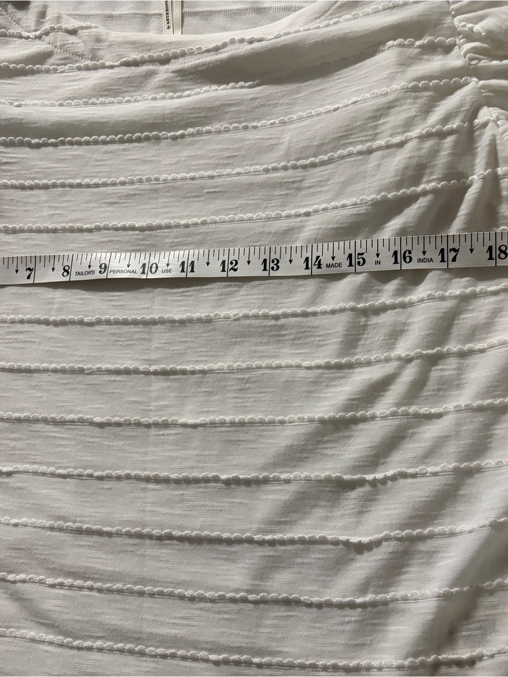 Anthropologie White cottage Ruffle Flutter Sleeve Textured stripe Blouse size L - Picture 8 of 9